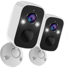Security Cameras Wireless Outdoor 2Pack,2K Camera for Home Security with Motion Detection Spotlight Siren Alarm WiFi Surveillance Indoor Camera, Color Night Vision, 2-Way Talk, Waterproof, Cloud/SD