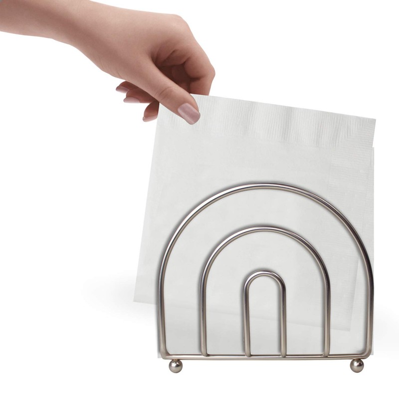 Blue Donuts Satin Nickel Arc Collection Napkin Holder – Napkin