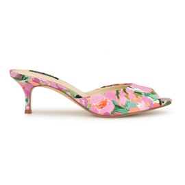 Nine West Women's Luvlie2 Heeled Sandal, Pink Floral 660, 8.5