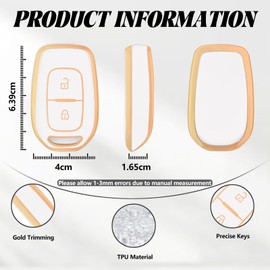 TOOMUME TOOMUME Schlsselhlle TPU, Autoschlssel Hlle Passt fr Renault Twingo Clio Symbol Kwid Dacia Logan Sandero Stepway Duster Dokker Lodgy, Schlsselcover Schutz Schlsselgeh?use - Smart Key