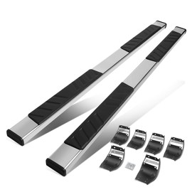 DNA Motoring STEPB-ZTL-8170-SS 5" OD Running Board Nerf Bar Steps Set Compatible with 2015-2020 F150 Super Cab