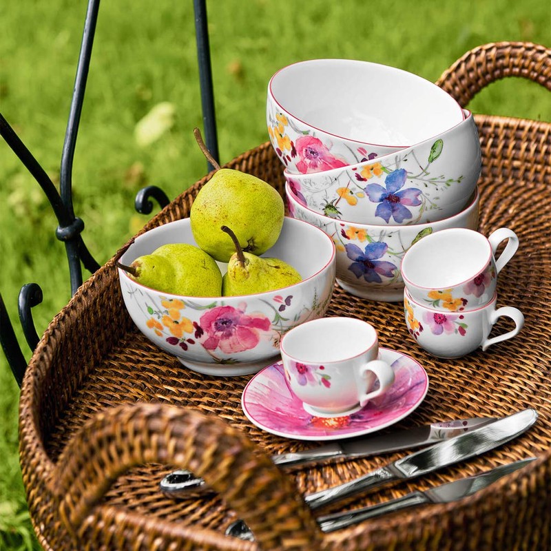 Villeroy & Boch Mariefleur Gris Basic Ciotola, Porcellana Premium, Bianco/Multicolore