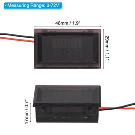 PATIKIL Waterproof 12V 24V 36V 48V 60V 72V Lead-Acid Battery Indicator Voltage Meter Display Percentage Battery Capacity Tester for Golf Cart RV Car Boat