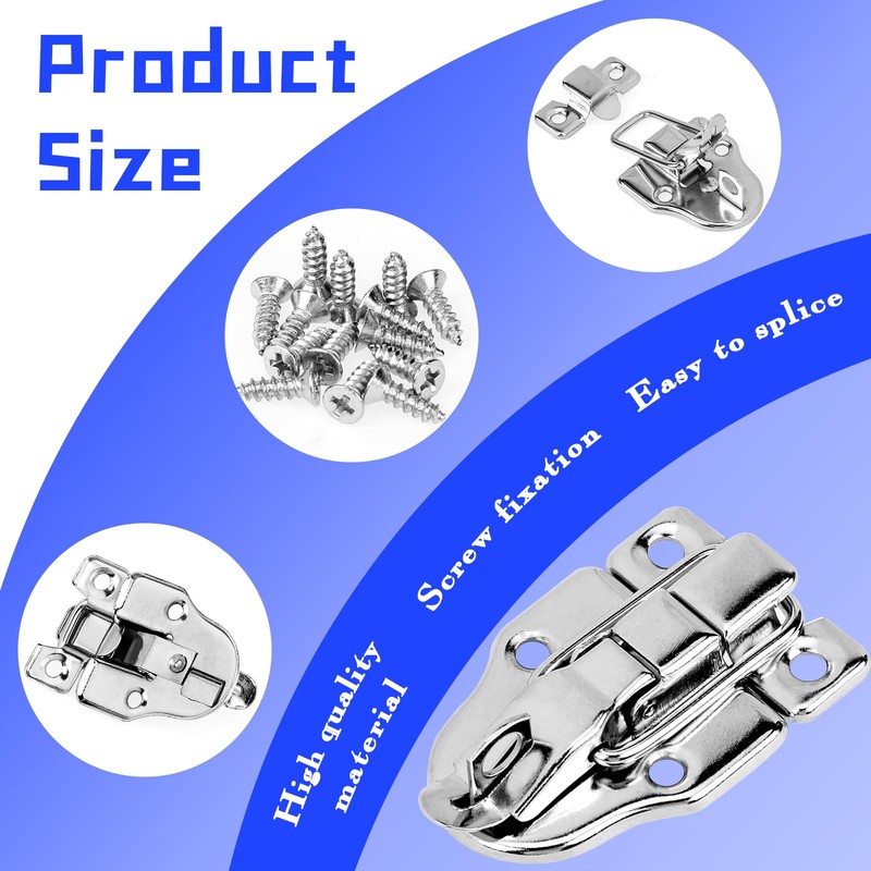 2 Pack Metal Duck-Billed Box Hasp Lock Toggle Latch Catch,