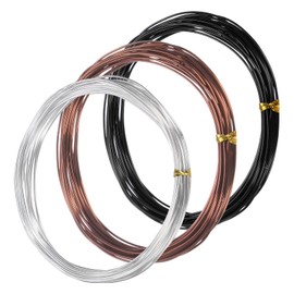 M METERXITY 3-Rolls 1mm Bonsai Training Wire, 49.2 Feet Total Anodized Aluminum Bonsai Wires for Bonsai Tree Shaping/Branches Fixing/Trunk Holding/DIY Crafting [16.4ft Each, 3 Colors]