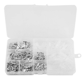 Juego de 270 conectores de crimpado de cable macho y hembra con kit surtido de manga aislante de 2,8 mm, 4,8 mm, 6,3 mm