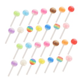 Mikinona 50pcs Lollipop Shaped Nail Charms Candy Nail Accessories for Manicure for Girls Parties and Decoration