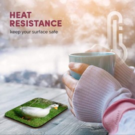 Great Single Coaster Square - White Call Duck Ducks Cute |Glossy Quality Coasters | Tabletop Protection for Any Table Type #2283