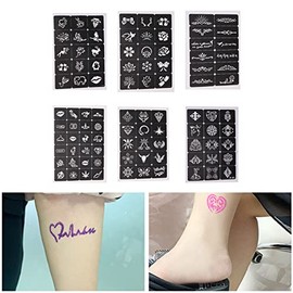 Plantillas de Tatuajes Temporales, 204 Patrones Plantilla de Arte Corporal Hueca Reutilizable para Cosplay Halloween (28 X 21,8 cm)