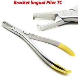 MEDSPO Professional Dental Pliers | Orthodontic Braces Arch Forming Hard Wire TC | Utility Pliers | Dental Wire Bending Cutter Lab New (Bracket Removing Lingual TC)