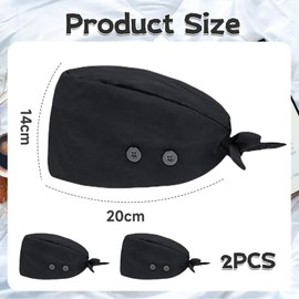 Cosmeria Surgical Cap Women And Men, Satin Lined With 2 Layers, Including Key Fob, Comfortable Fit With 4 Buttons For Mask Attachment