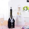 HeartYue 2 Pcs Bride and Groom Wine Bottle Covers Set