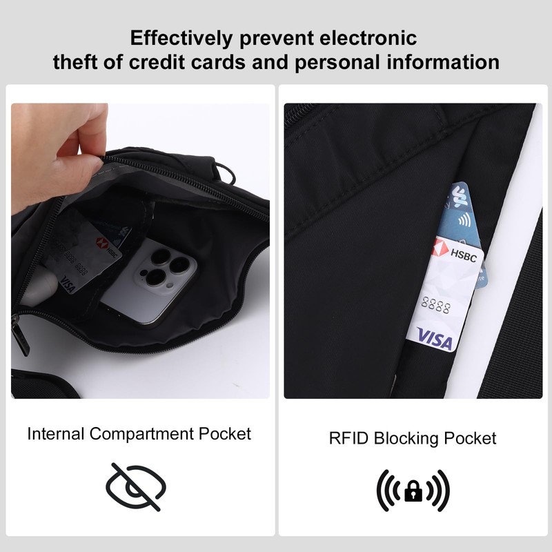 KUANG! Crossbody Bag for Men RFID Sling Backpack Chest Shoulder