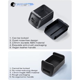 WEIPIN Lockable Camping Speaker Drawer for 2022-2025 Rivian R1T R1S Lower Console Organizer- Durable 2.5mm ABS& 3mm High-Edge Liquid Silicone Mat& Handle - Unlocking on The Car Screen