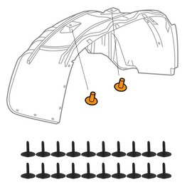 Fudatong 20 Sets Automotive Fender Liner Wheel Splash Shield Bolt Screw Nut Kit 11548270 Compatible with GM Chevy Camaro Colorado Cruze Equinox Impala Malibu Traverse ATS CT6 CTS XT5 XTS, 20 Pack