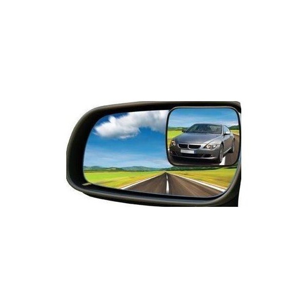Total View 360 Wide Angle Universal Adjustable Blind Spot Mirror, Frameless Square Design, 2 Pack