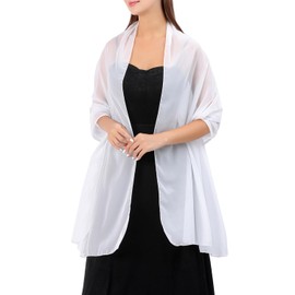 BABAHU Women Chiffon Shawl Wrap Lightweight Wedding Evening Party Dresses Scarf Bride