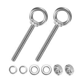M METERXITY 2-Sets Stainless Eyebolt M10x100mm Shoulder Lifting Eye Bolt with Nuts Washers Male Screw Thread Ring Shoulder Eye Bolts Length 3.94 Inch for Suspending/Fastening