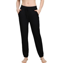 Vislivin Women's Stretch Knit Pajama Pants Modal Sleep Pant Black Thin M