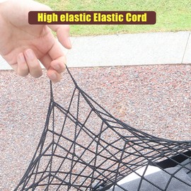 Cargo Net for Utility Folding Wagon, Beach Cart,Trolley Cart, Wagon net Cover,Garden Cart Cover Net - Elastic Heavy Duty Nylon Net with 6 Hooks - Outdoor Wagon Accessories (35.5"×23.6", Black)