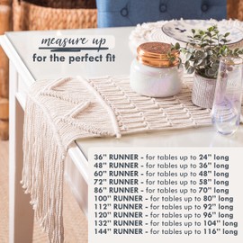 SnugLife Macrame Table Runner Long | Boho Table Runner | Wedding Table Decor | Vintage Farmhouse and Bohemian Dining Room Style (13" Wx60 L)