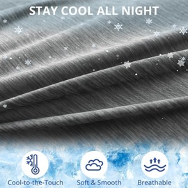 Sasttie Cooling Pregnancy Pillow Cover, 57-inch U Shaped Pregnancy Pillow Case, Fits 55 to 57 Inch Maternity Pillow, Grey (No Pillow Insert)