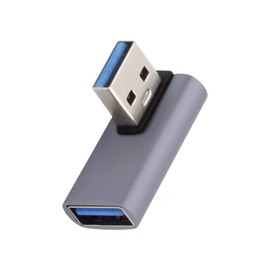 NFHK 10Gbps USB3.0 Male to Female Extension Power Data Video Adapter Low Profile 90 Degree Left Angled Type