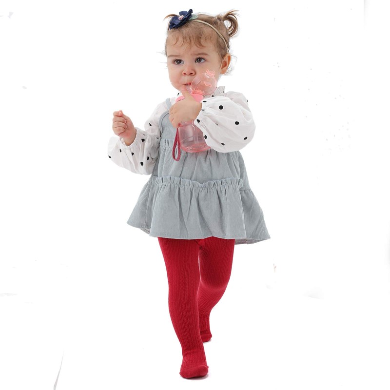 EPEIUS Little Kids Girls Seamless Cable Knitted Solid Cotton Tights