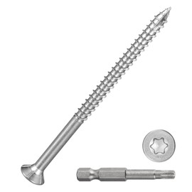 DTGN #10x3 Deck Screws - 65Pack - Good for Decks, Fences, Frames, Farms, Outdoor Furniture - 410 Stainless Steel Wood Screws W/ T25 Torx Star Drive Bit - Silver