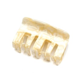 QinGoo Large Beige Hair Clip, Square, Strong Hair Clip, Cream Hair Clip, Firmly Curled, Adult Hair Accessory, Stylish, Cute, Korean, Women's, 1 Piece (3.0 x 1.8 inches (7.5 x 4.6 cm), Cream)