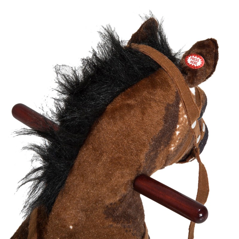 Qaba Kids Metal Plush Ride-On Rocking Horse Chair Toy with