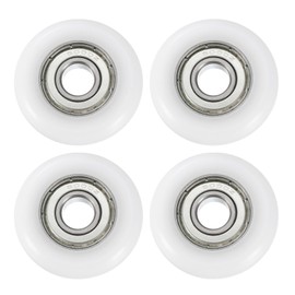 sourcing map 4Pcs Ball Bearing Guide 10x40x10mm Double Shielded Chrome Steel Bearings Rolling Wheel for Total Gym Parts, White