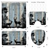 MYUSRE Rustic Cabin Deer Shower Curtain Set with Bathroom Rugs,