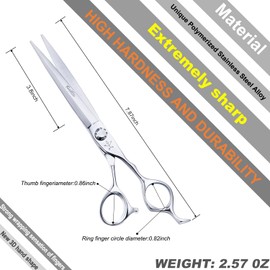 Fengliren High-end Professional Dog Grooming Scissors Pet Grooming Shears 7.5 Inches Extremely Very Sharp Made Of Stainless Steel Alloy By Hand For Dog Cat Groomer (Shears, 7.5 Inch)