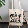 12oz Canvas Tote Bag - Makeup Addict with High Heels