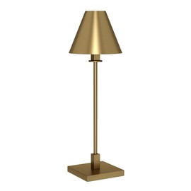 Henn&Hart 28" Tall Table Lamp with Metal Shade in Gold, for Home, Living Room, Bedroom, Entertainment Room, Office, Kitchen, Dining