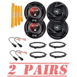 Power Acoustik Front-Rear 6.5" 400 Watt Speaker upgrade package for 2013 to 2019 Nissan Sentra