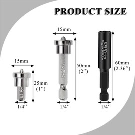 Teocpai 10PCs Magnetic PH2 Drywall Screw Setter Hex Shank Positioning Bit for Plasterboard with 60mm Extension Socket Drill Bit Holder