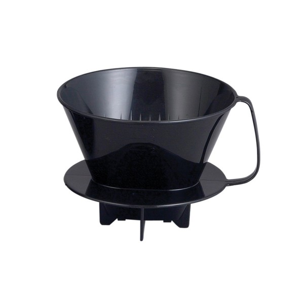 Fino Pour-Over Coffee Brewing Filter Cone, Number 4-Size, Black, Brews