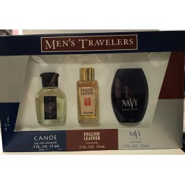 English Leather Men's Travellers Set Canoe, English Leather, Navy colognes 0.5 fl oz /15 ml each