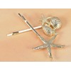Alilang Golden Tone Metal Cute Simple Starfish Shells Two Hair
