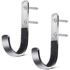 RALSPEC 2 x Padded Rifle Wall Mounting Hooks Gun Rack Cabinet Hanging Mounts Guns Rifles Shotgun Display Holder Silver Metal