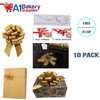 Holiday Gold Pull String Bows - 8 Inch Wide 20