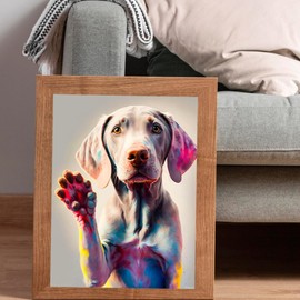 HMDIIMGE Adult Diamond Art Painting Kits, Beginner Weimaraner Diamond Dot Painting, Cute Animals Round 5D Diamond Art, Hello, Puppy Adult Craft Set, Gift for Craft Lovers 12x16 inch