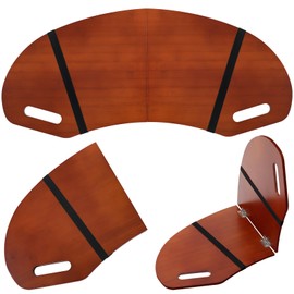 GlikCeil 30.5" Wood Curved Lap Desk Table Tray with Handles Wooden Foldable Desk Wood Curved Bed Wooden Lap Board Keyboard Tray for Laptop Computer Mouse(Reddish Brown)