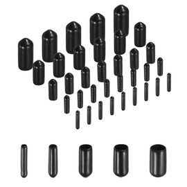 uxcell 100pcs Round Rubber End Caps Protective Caps 1.5mm 2mm 3mm 4mm 5mm Black Screw Thread Protectors
