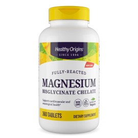Healthy Origins Health And Beauty Magnesium Bisglycinate Chelate 360 Count Supplement 1 Pack