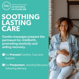 Perineal Massage Tool with 10 Vibration Modes: Designed for Labor and Delivery Essentials - Used During Pregnancy, Labor Prep, Third Trimester, and Postpartum - A Maternity Must Have by Intimate Rose