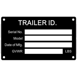 cwZhen Blank Trailer VIN ID Plate Data TAG Serial Model Number Identification VIN Serial Number, Model, Date of MFG and GVWR, Tailgating id Plate for Cargo Carriers Trucks Boats (Specification 2：2PCS)