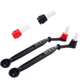 Abeskch Coffee Machine Cleaning Brush Kit - 2 Coffee Cleaning Brushes With Spoons and 2 Removable Brush Heads for Espresso Machine and Coffee Grinder
